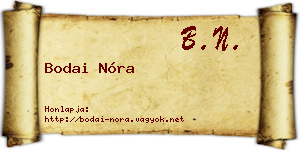 Bodai Nóra névjegykártya